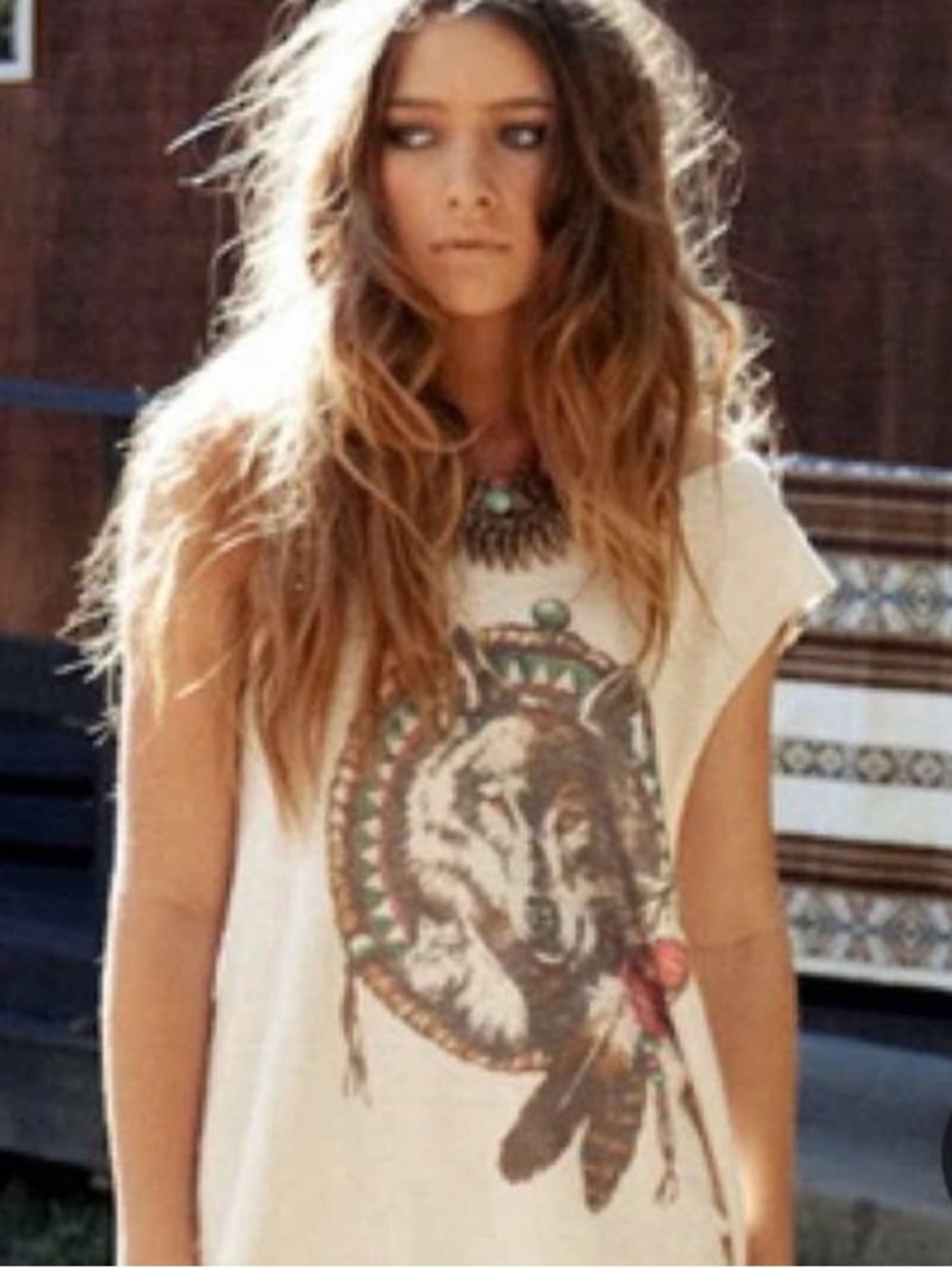 Spell and the Gypsy Wolf totem Dream Catcher Tank (RARE) - Sz. 8 - Vintage 🐺🦄 - Picture 2 of 12